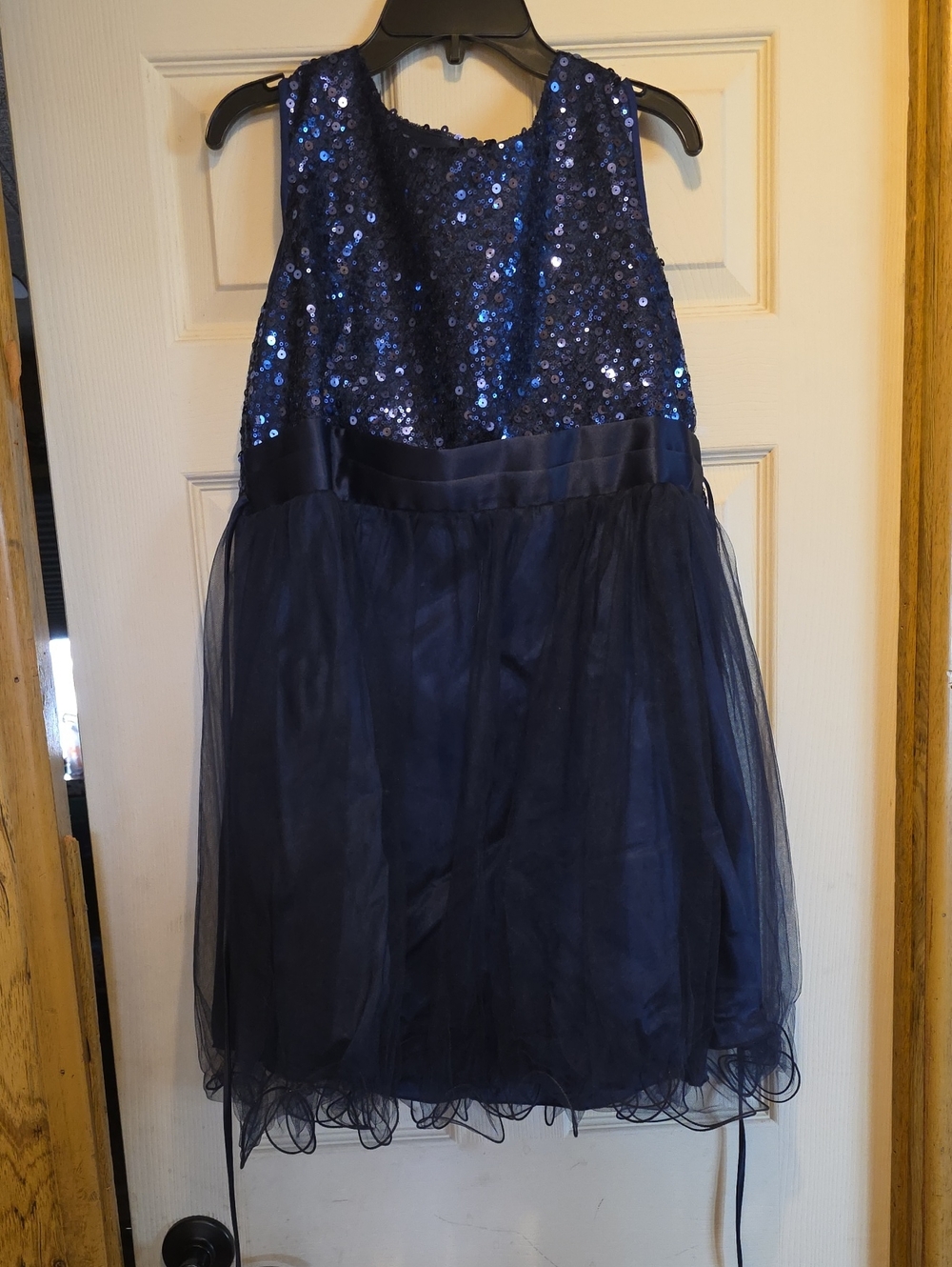 Kid's Dream Navy Sequin Tulle Party Dress